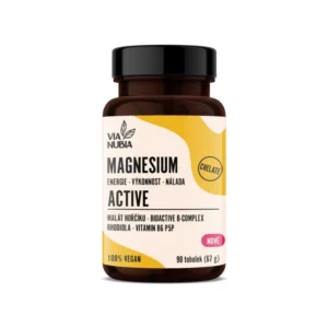 ViaNubia MAGNESIUM ACTIVE Malate + Rhodiola + BioActive B-Complex + B6 P5P, 90 kapslí
