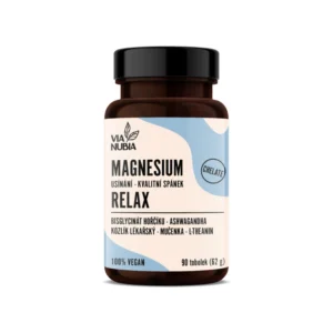 ViaNubia MAGNESIUM RELAX Bisglycinate + ashwagandha + kozlík + mučenka, 90 kapslí