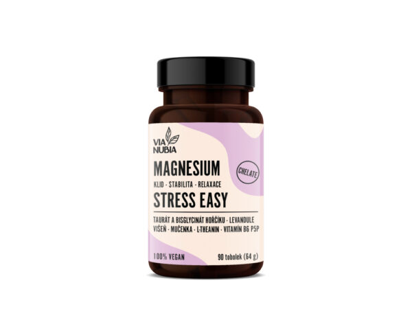 ViaNubia MAGNESIUM STRESS EASY taurate, bisglycinate + levandule + višeň, 90 kapslí