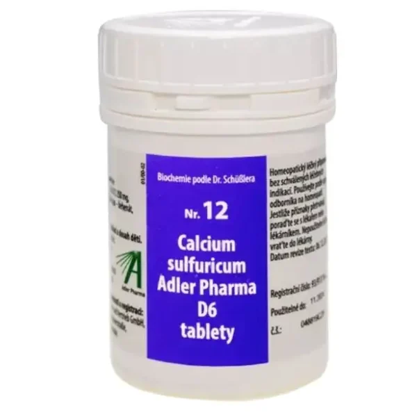 Adler Pharma Schüsslerovy soli – Nr. 12 Calcium sulfuricum D6 2000 tablet