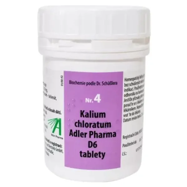 Adler Pharma Schüsslerovy soli – Nr. 4 Kalium chloratum D6 1000 tablet