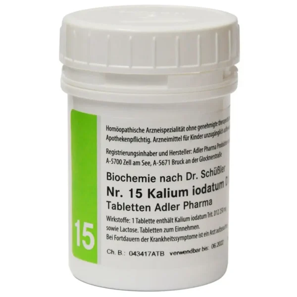 Adler Pharma Schüsslerovy soli – Nr. 15 Kalium iodatum D12 400 tablet