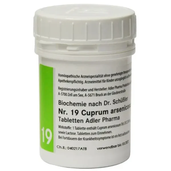 Adler Pharma Schüsslerovy soli – Nr. 19 Cuprum arsenicosum D12 400 tablet