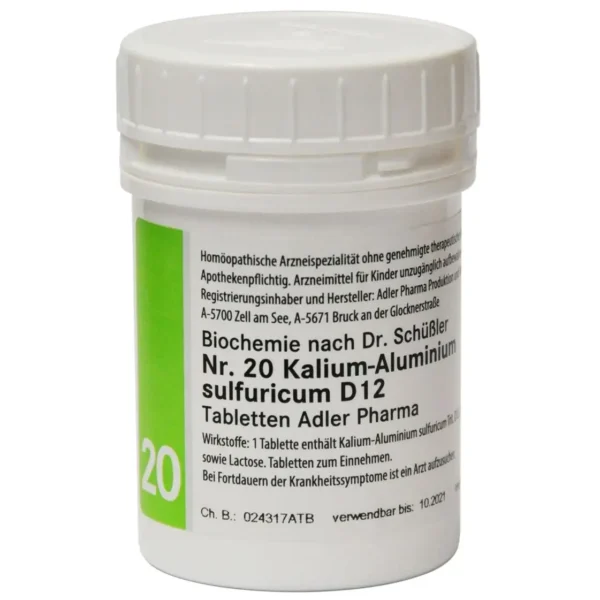Adler Pharma Schüsslerovy soli – Nr. 20 Kalium-Aluminium sulfuricum D12 400 tablet