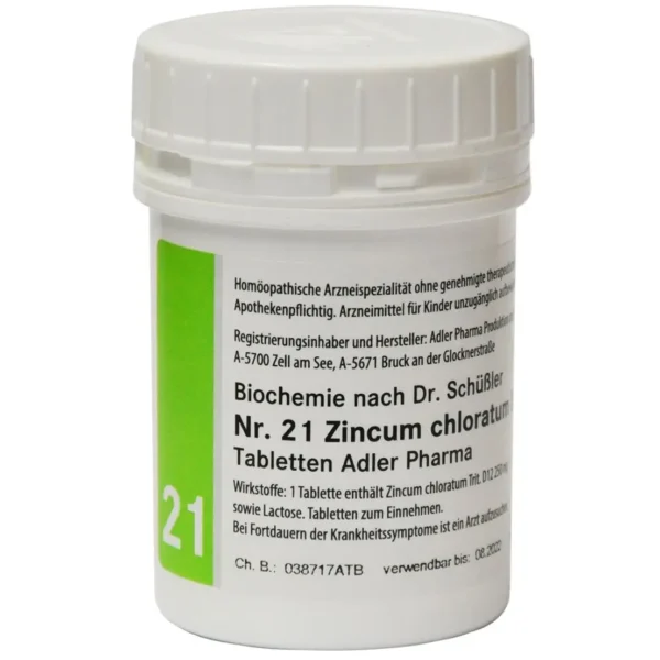 Adler Pharma Schüsslerovy soli – Nr. 21 Zincum chloratum D12 400 tablet