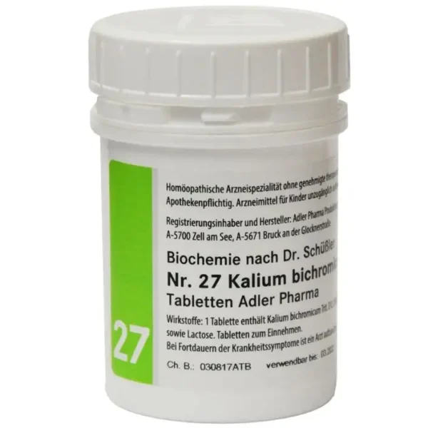 Adler Pharma Schüsslerovy soli – Nr. 27 Kalium bichromicum D12 400 tablet