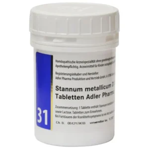 Adler Pharma Schüsslerovy soli – Nr. 31 Stannum metallicum D12 400 tablet
